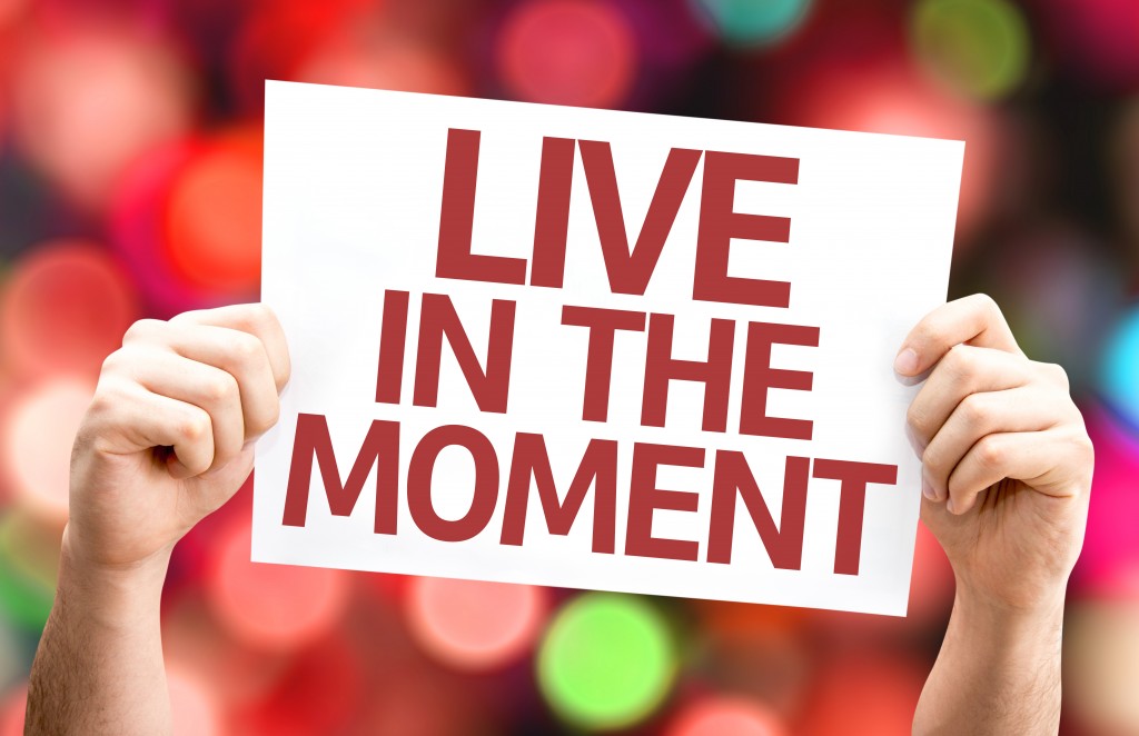 Live in the Moment card with colorful background