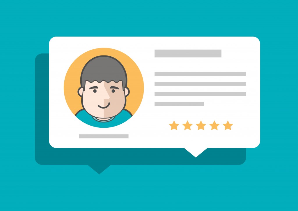 person leaving comment and rating, vector illustration