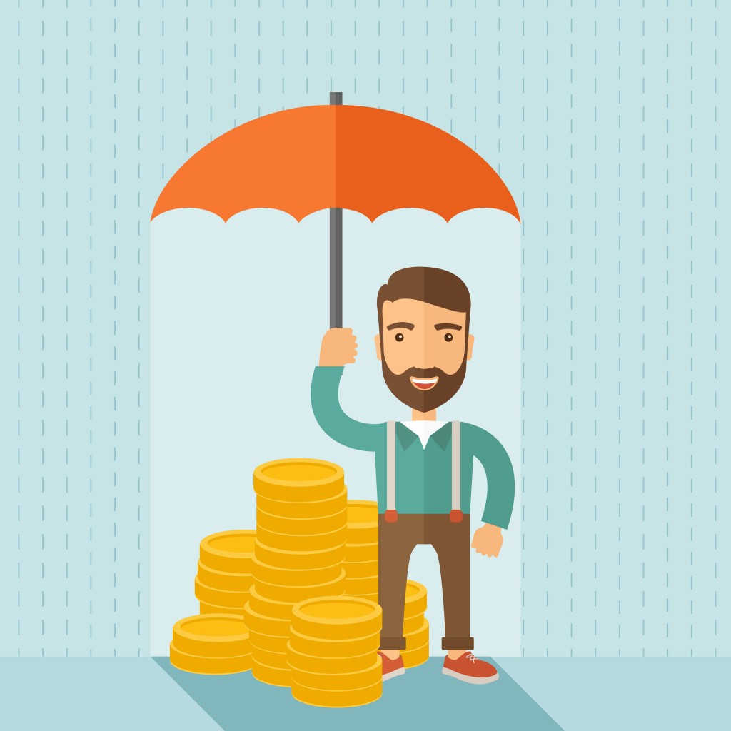 Businessman with umbrella